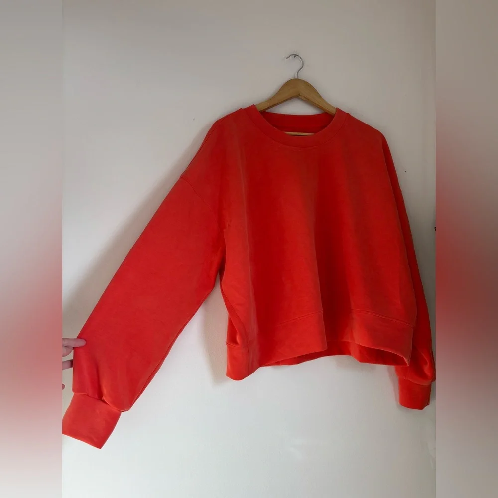 Lululemon Softstreme Perfectly Oversized Cropped Crew in Orange - Picture 5 of 12